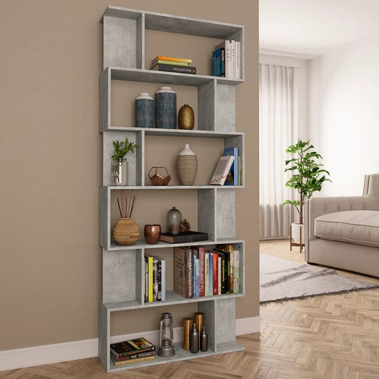 Boekenkast/kamerscherm 80x24x192 cm spaanplaat betongrijs MeubelReus
