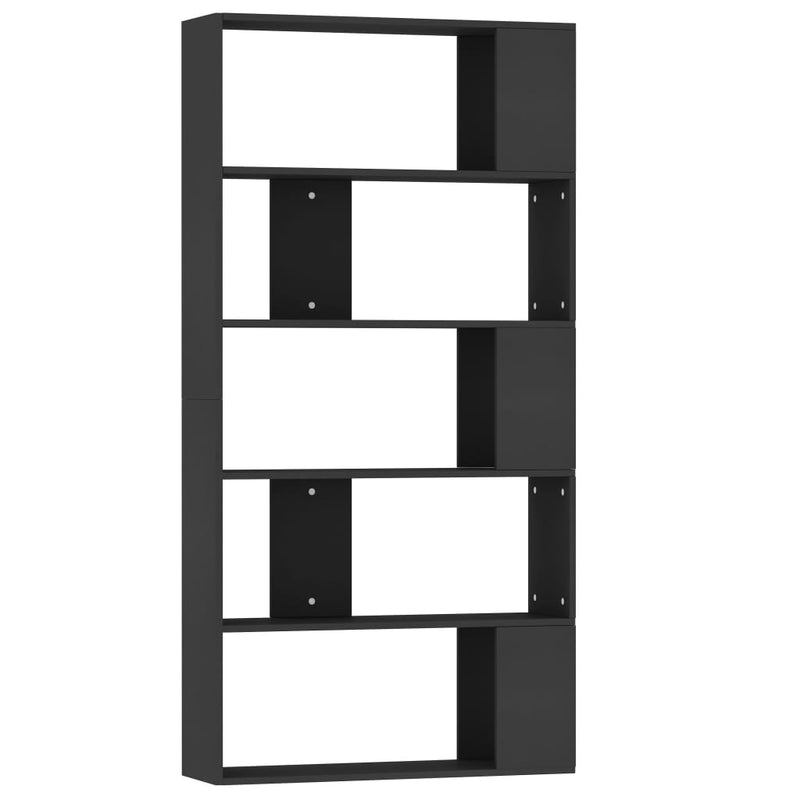 Boekenkast/kamerscherm 80x24x159 cm bewerkt hout zwart MeubelReus