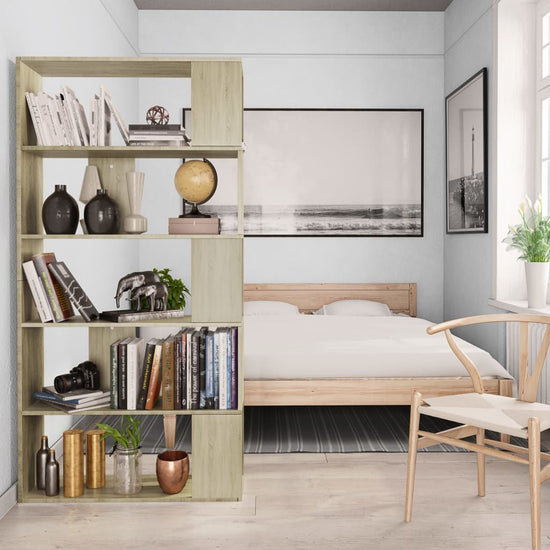 Boekenkast/kamerscherm 80x24x159 cm bewerkt hout sonoma eiken MeubelReus