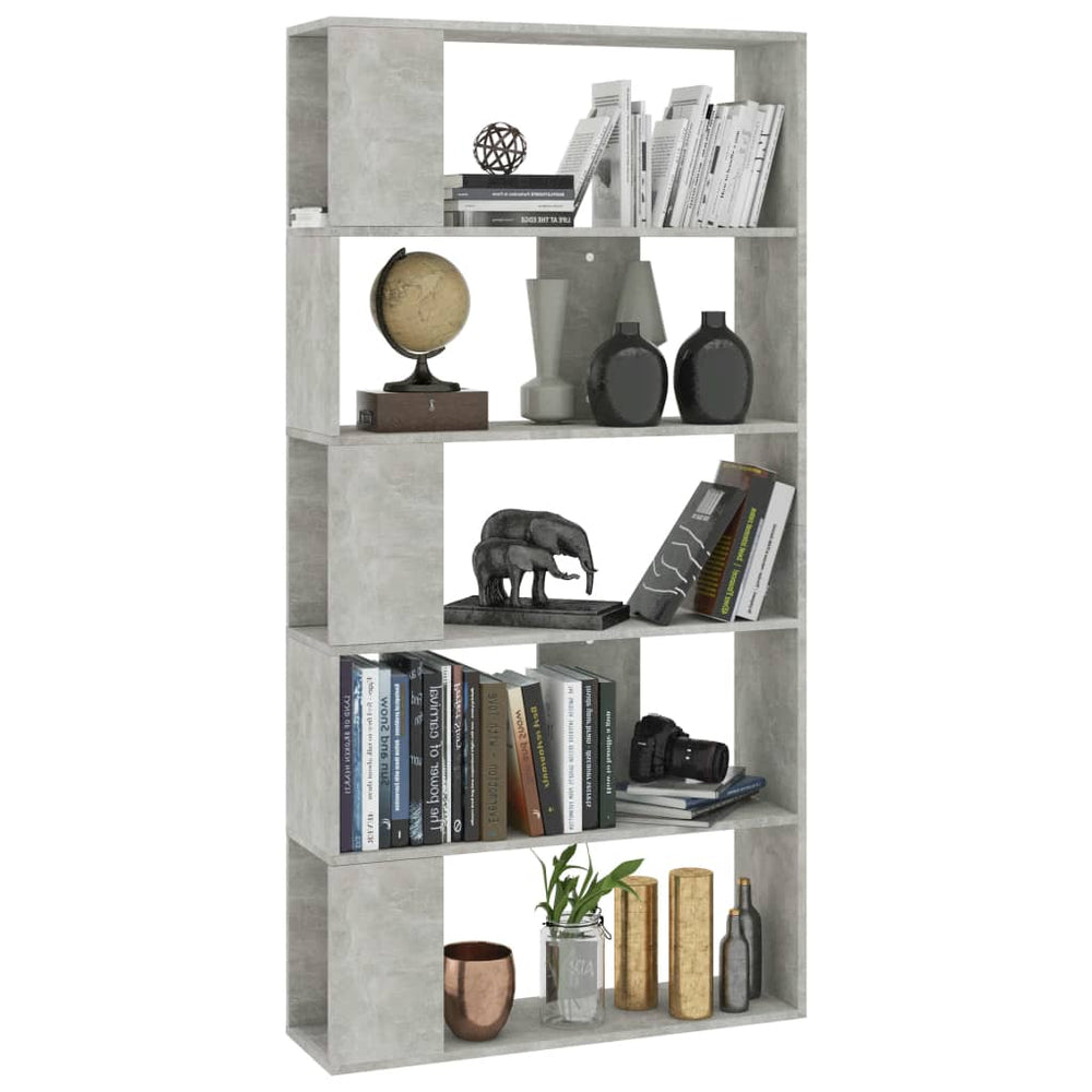 Boekenkast/kamerscherm 80x24x159 cm bewerkt hout betongrijs MeubelReus