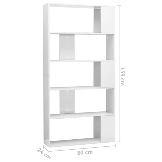 Boekenkast/kamerscherm 80x24x159 cm hoogglans wit MeubelReus