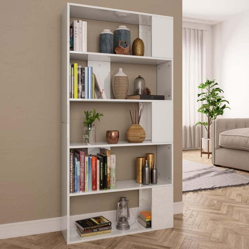 Boekenkast/kamerscherm 80x24x159 cm hoogglans wit MeubelReus