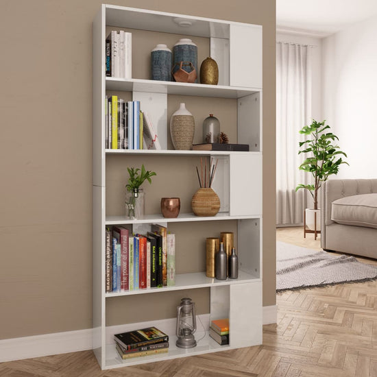 Boekenkast/kamerscherm 80x24x159 cm hoogglans wit MeubelReus