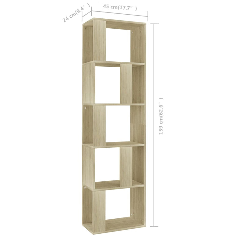 Boekenkast/kamerscherm 45x24x159 cm bewerkt hout sonoma eiken