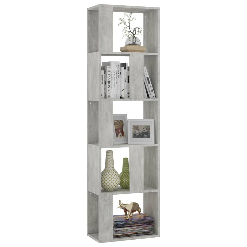 Boekenkast/kamerscherm 45x24x159 cm bewerkt hout betongrijs MeubelReus