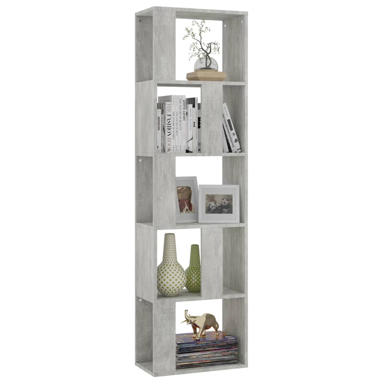 Boekenkast/kamerscherm 45x24x159 cm bewerkt hout betongrijs MeubelReus