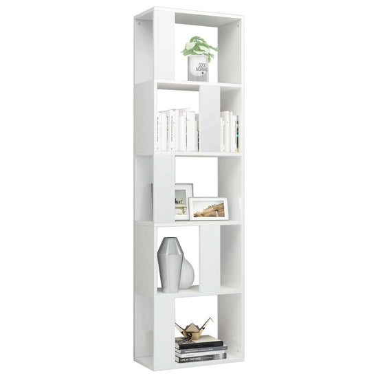 Boekenkast/kamerscherm 45x24x159 cm bewerkt hout hoogglans wit MeubelReus