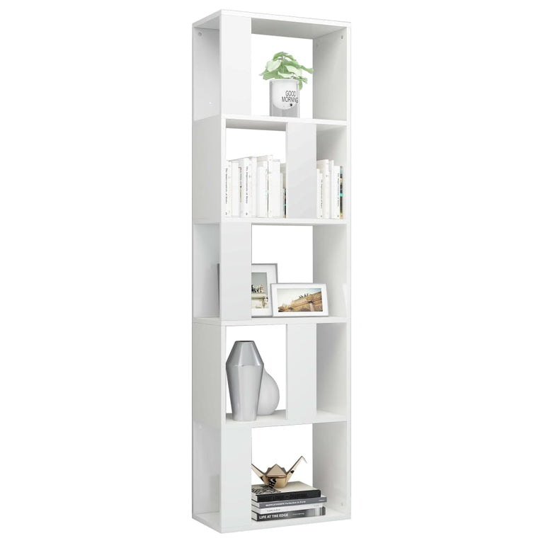 Boekenkast/kamerscherm 45x24x159 cm bewerkt hout hoogglans wit MeubelReus
