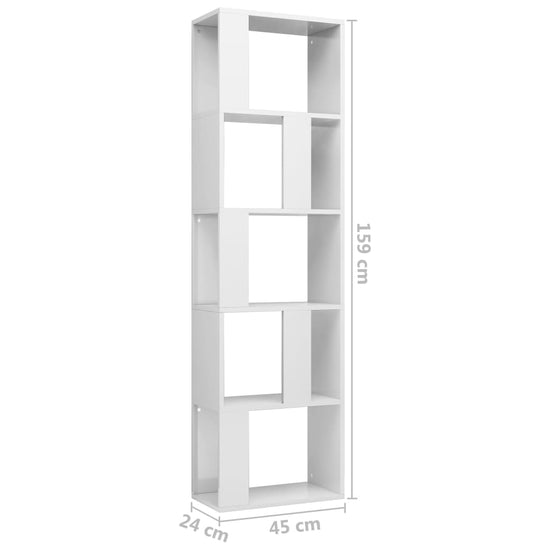 Boekenkast/kamerscherm 45x24x159 cm bewerkt hout hoogglans wit MeubelReus
