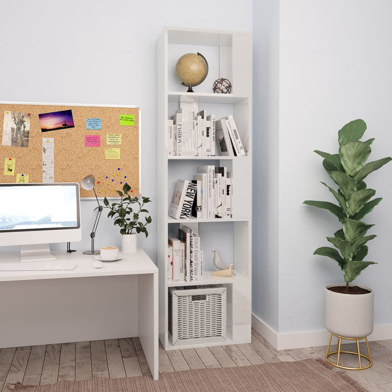 Boekenkast/kamerscherm 45x24x159 cm bewerkt hout hoogglans wit MeubelReus