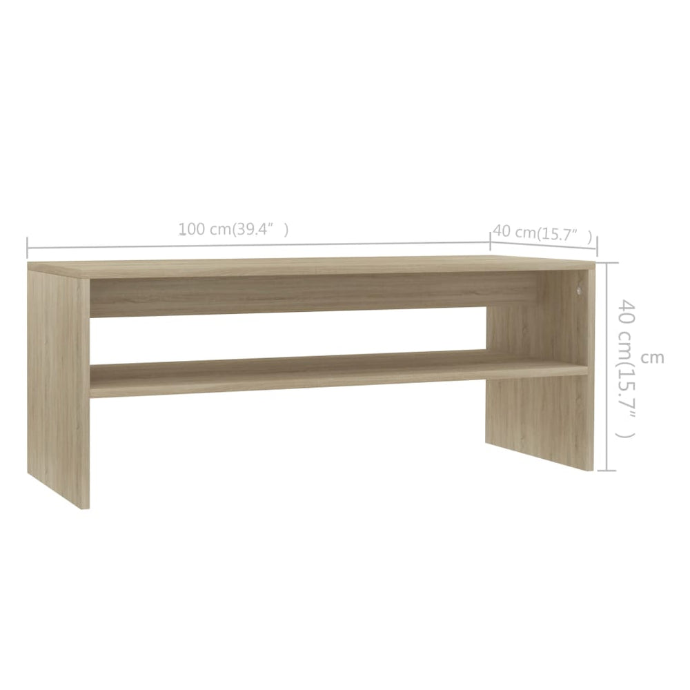 Salontafel 100x40x40 cm bewerkt hout sonoma eikenkleurig MeubelReus