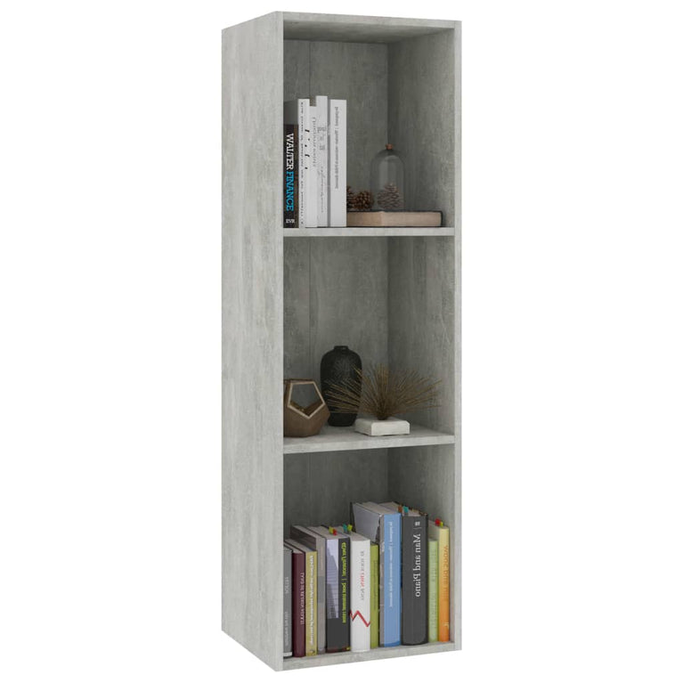 Boekenkast/tv-meubel 36x30x114 cm bewerkt hout betongrijs