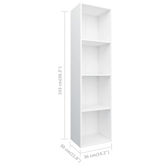 Boekenkast/tv-meubel 36x30x143 cm bewerkt hout wit MeubelReus