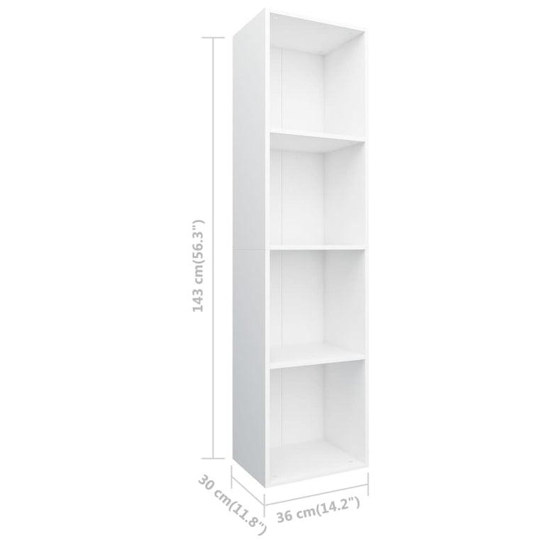 Boekenkast/tv-meubel 36x30x143 cm bewerkt hout wit MeubelReus