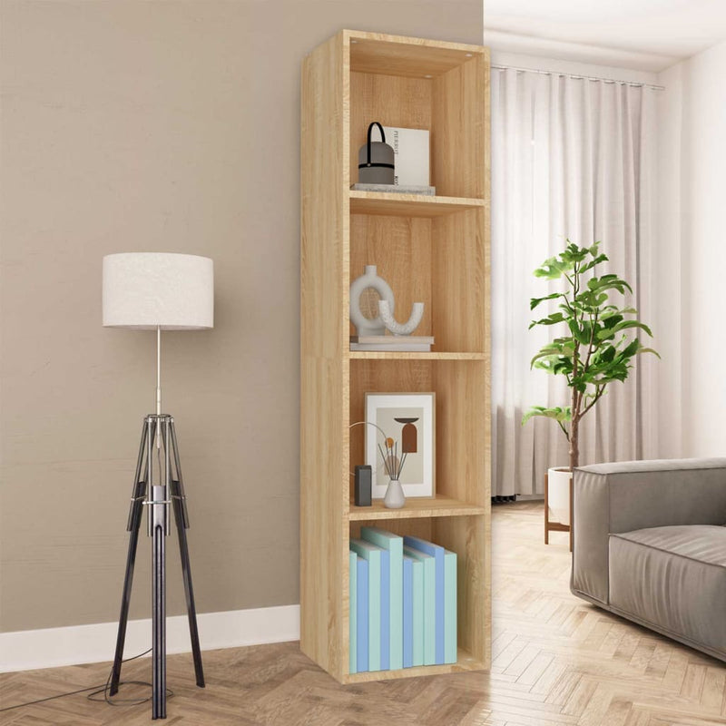 Boekenkast/tv-meubel 36x30x143cm bewerkt hout sonoma eikenkleur MeubelReus