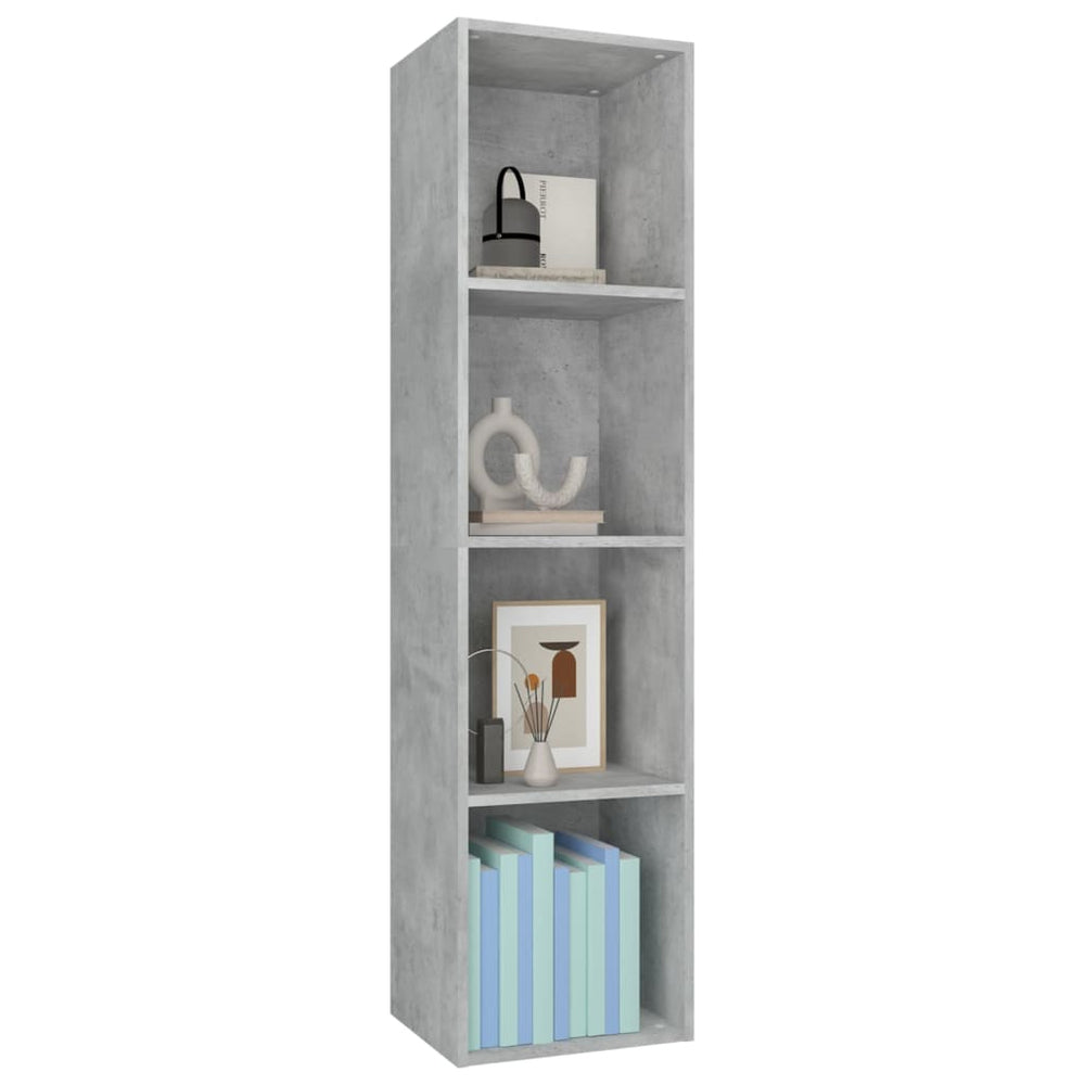 Boekenkast/tv-meubel 36x30x143 cm bewerkt hout betongrijs MeubelReus