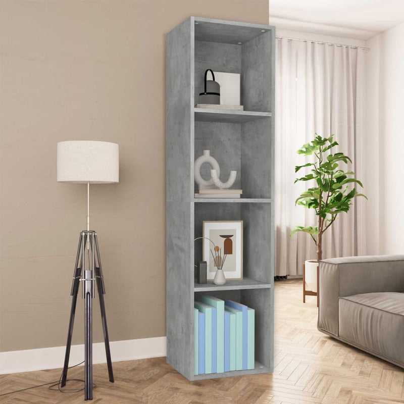 Boekenkast/tv-meubel 36x30x143 cm bewerkt hout betongrijs MeubelReus