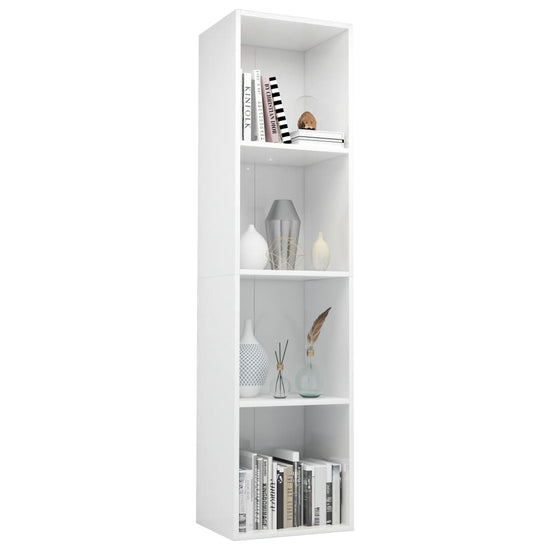 Boekenkast/tv-meubel 36x30x143 cm bewerkt hout hoogglans wit MeubelReus