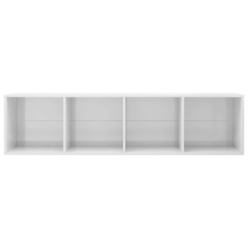Boekenkast/tv-meubel 36x30x143 cm bewerkt hout hoogglans wit MeubelReus