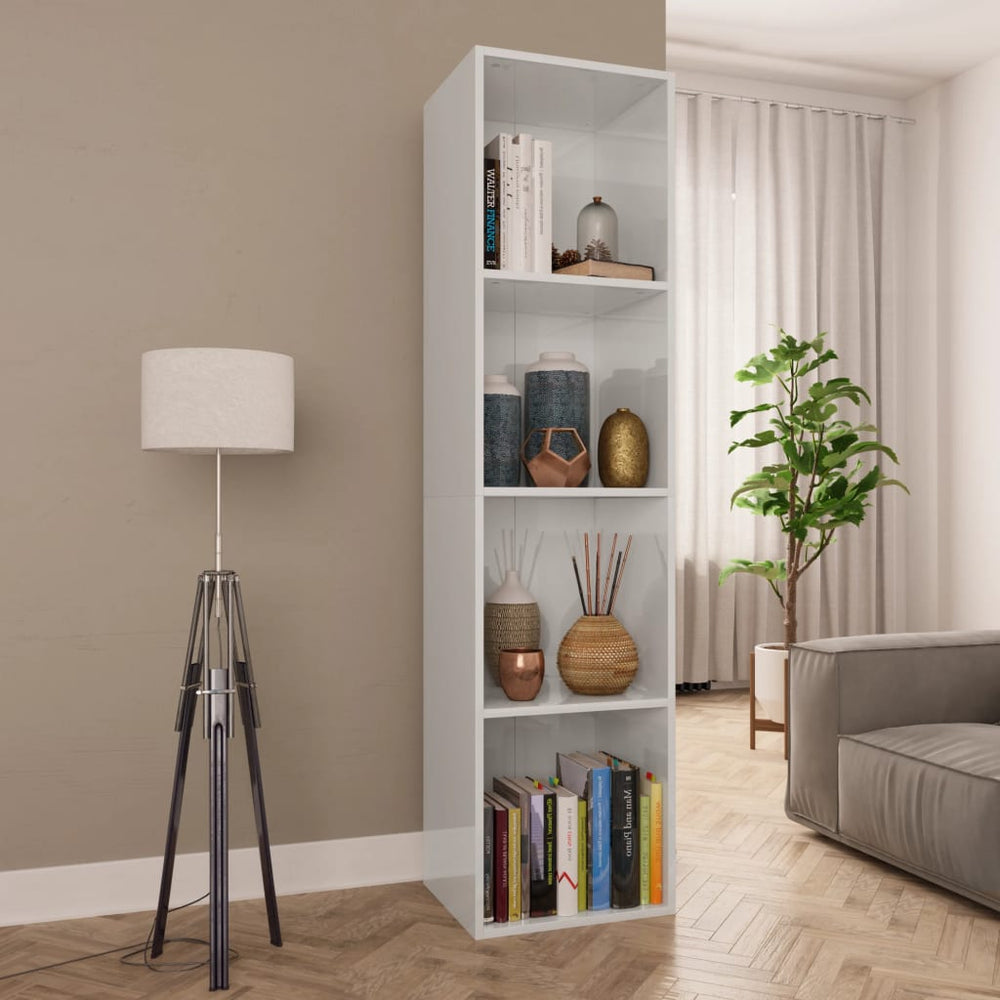 Boekenkast/tv-meubel 36x30x143 cm bewerkt hout hoogglans wit MeubelReus