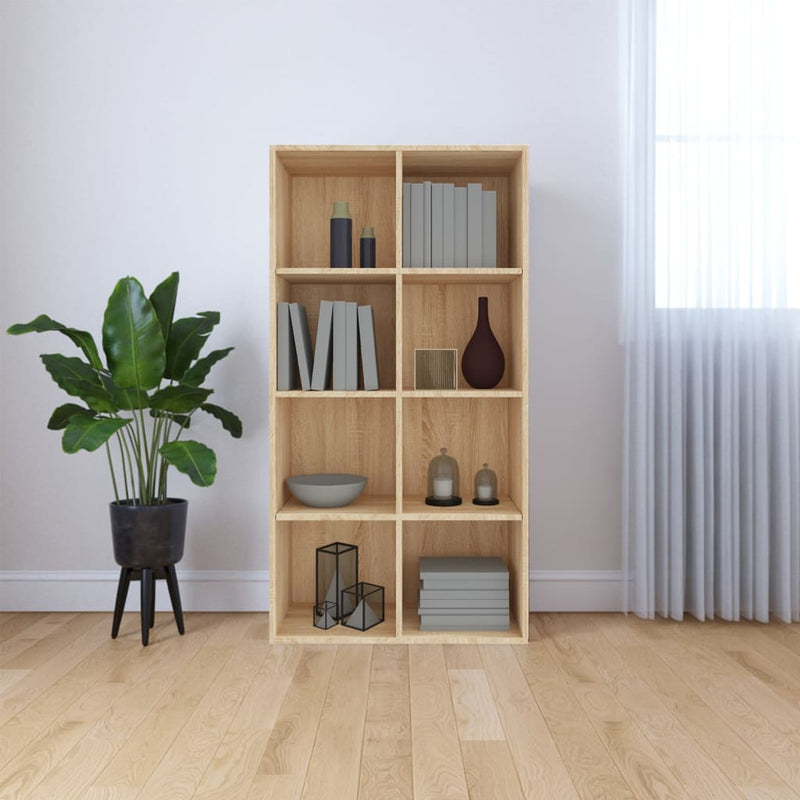 Boekenkast/dressoir 66x30x130 cm spaanplaat sonoma eikenkleurig