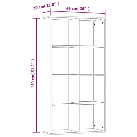 Boekenkast/dressoir 66x30x130 cm bewerkt hout betongrijs MeubelReus