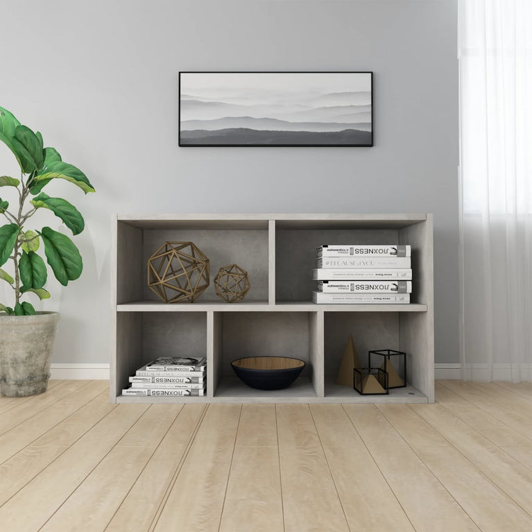 Boekenkast/dressoir 50x25x80 cm spaanplaat betongrijs MeubelReus