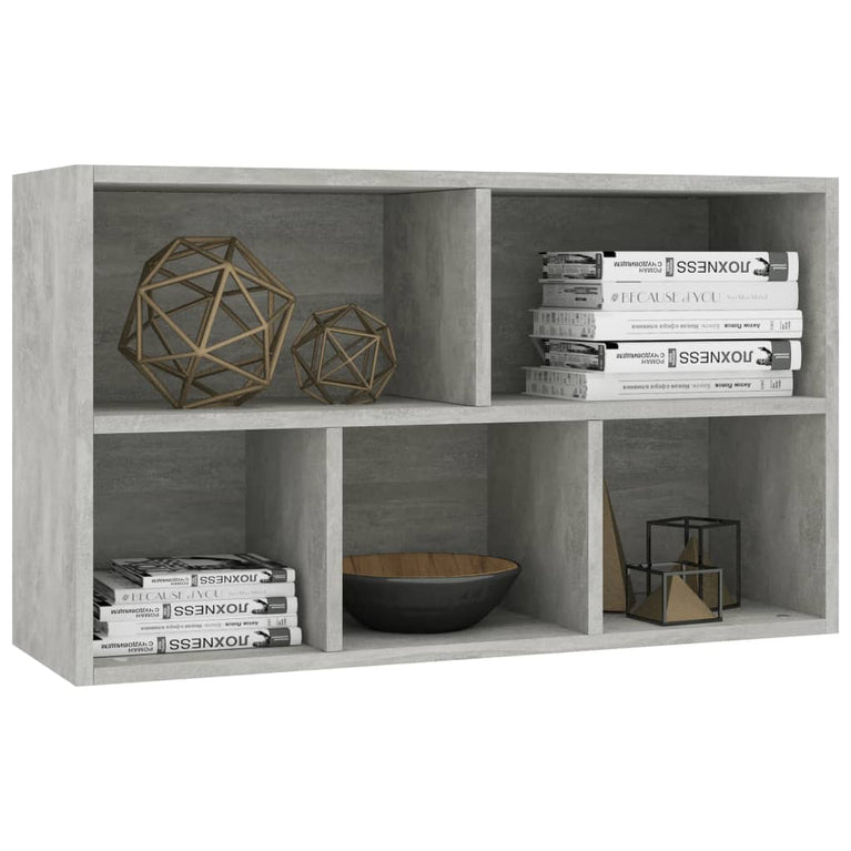Boekenkast/dressoir 50x25x80 cm spaanplaat betongrijs MeubelReus
