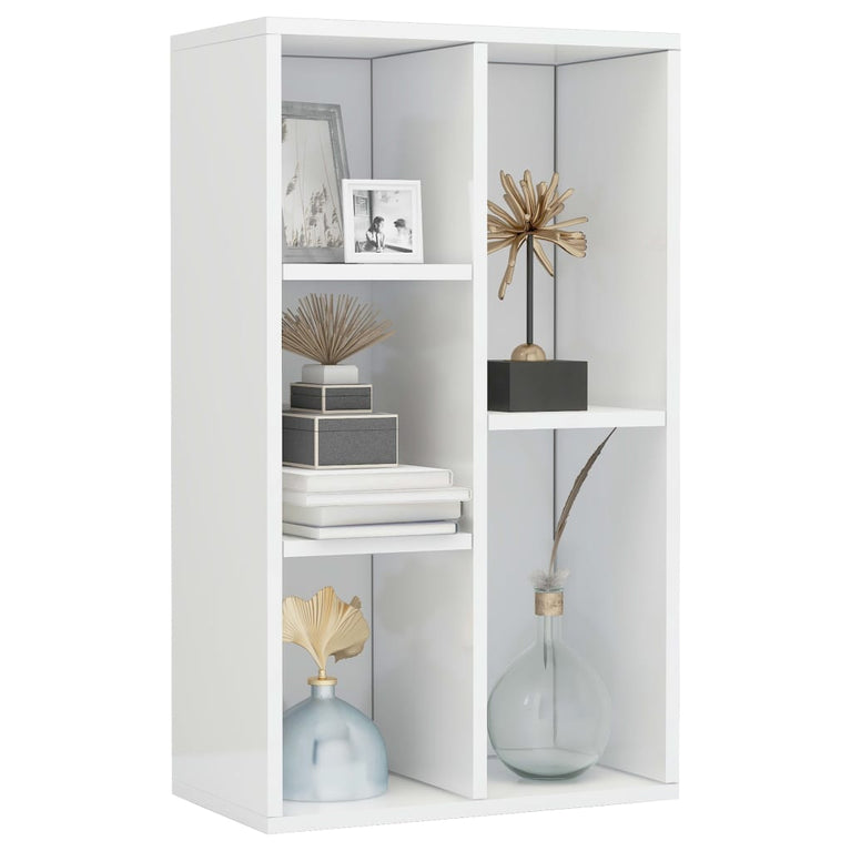 Boekenkast/dressoir 50x25x80 cm spaanplaat hoogglans wit MeubelReus