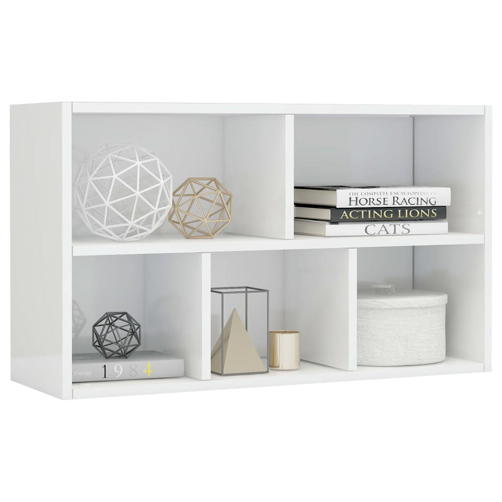 Boekenkast/dressoir 50x25x80 cm spaanplaat hoogglans wit MeubelReus
