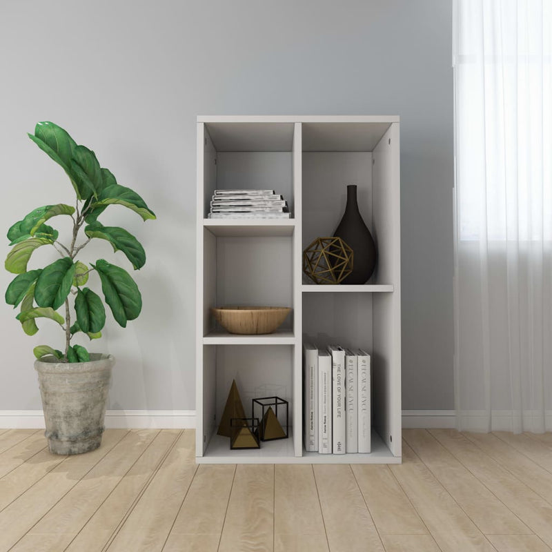Boekenkast/dressoir 50x25x80 cm spaanplaat hoogglans wit MeubelReus