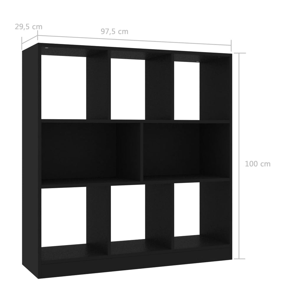 Boekenkast 97,5x29,5x100 cm bewerkt hout zwart MeubelReus