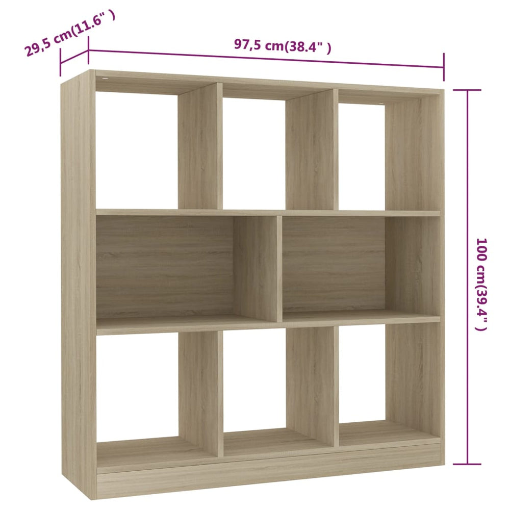 Boekenkast 97,5x29,5x100 cm bewerkt hout sonoma eikenkleurig MeubelReus