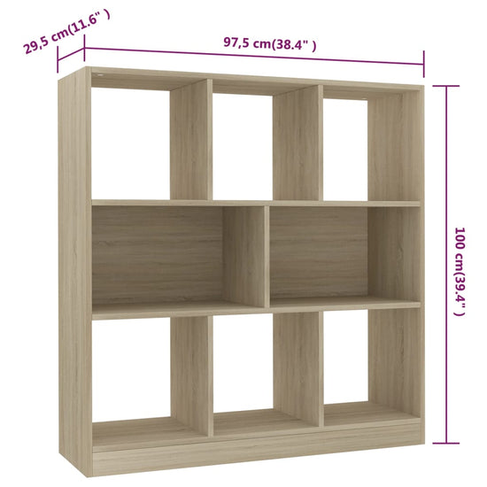Boekenkast 97,5x29,5x100 cm bewerkt hout sonoma eikenkleurig MeubelReus