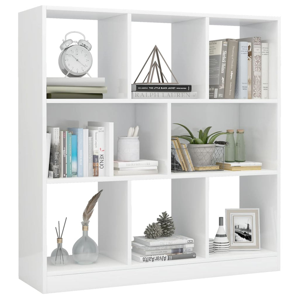 Boekenkast 97,5x29,5x100 cm spaanplaat hoogglans wit MeubelReus