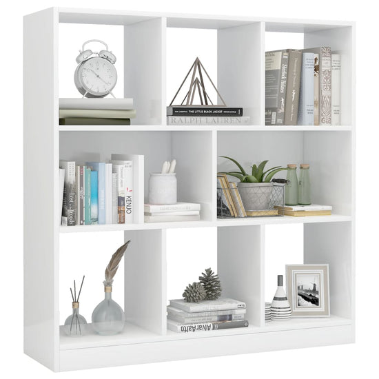 Boekenkast 97,5x29,5x100 cm spaanplaat hoogglans wit MeubelReus