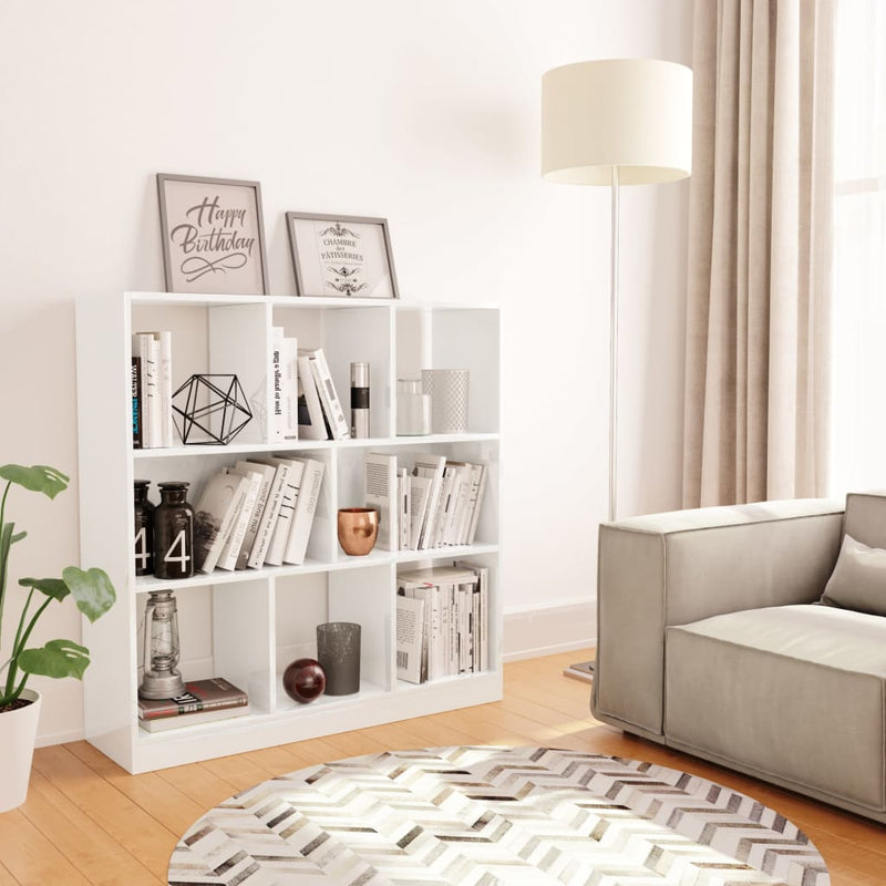 Boekenkast 97,5x29,5x100 cm spaanplaat hoogglans wit MeubelReus