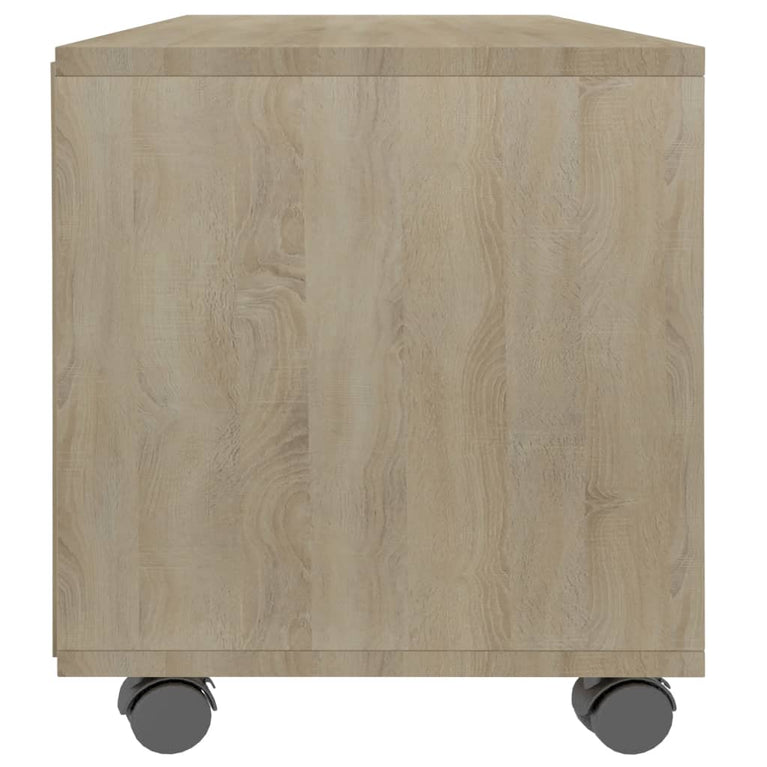 Tv-meubel met wieltjes 90x35x35 cm spaanplaat sonoma eikenkleur