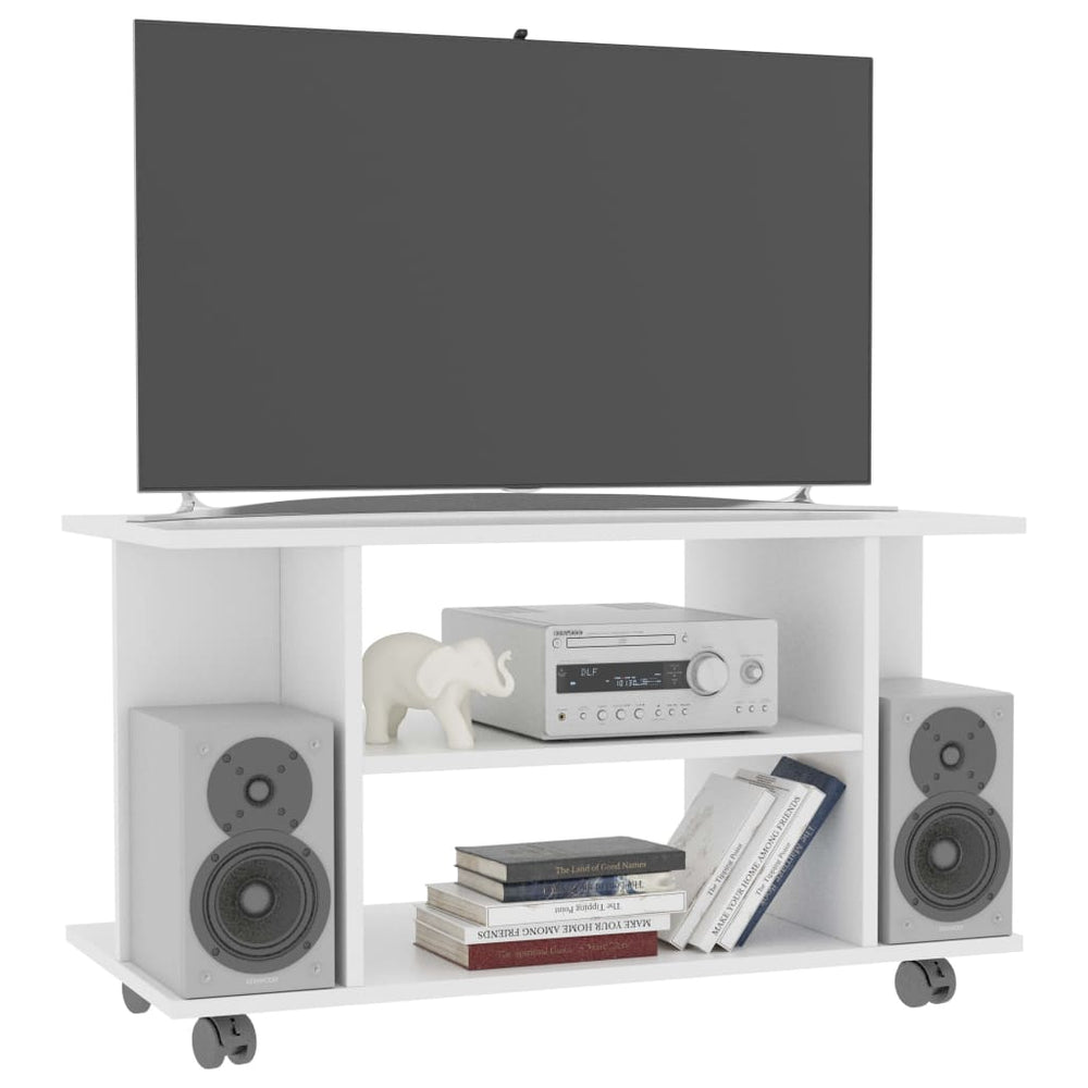 Tv-meubel met wieltjes 80x40x40 cm spaanplaat wit MeubelReus