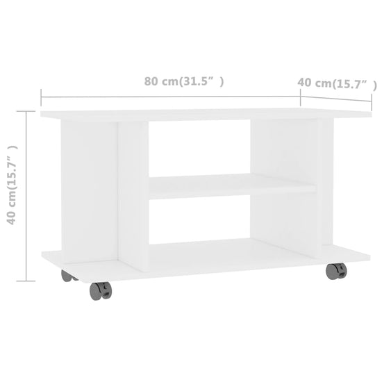 Tv-meubel met wieltjes 80x40x40 cm spaanplaat wit MeubelReus