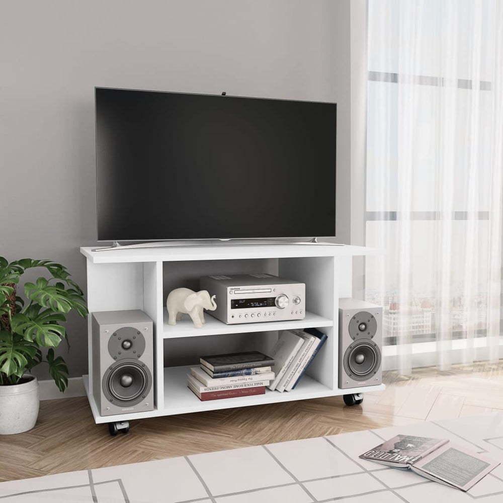 Tv-meubel met wieltjes 80x40x40 cm spaanplaat wit MeubelReus