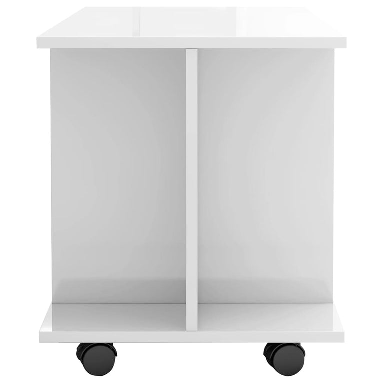 Tv-meubel met wieltjes 80x40x40 cm spaanplaat hoogglans wit MeubelReus