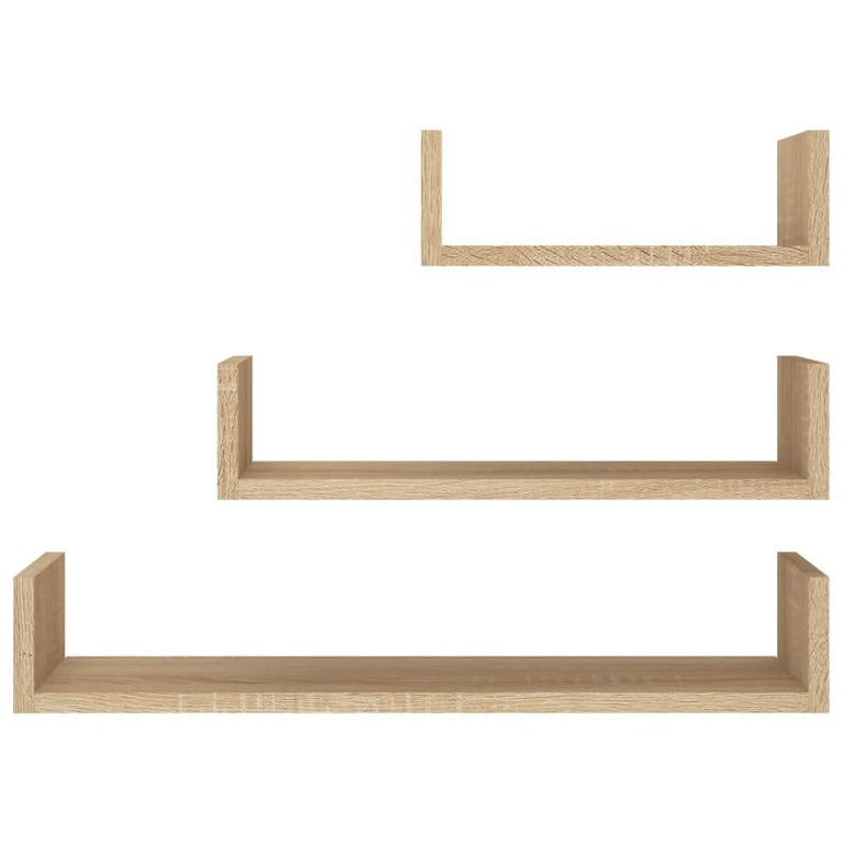 Wandschappen 3 st bewerkt hout sonoma eikenkleurig