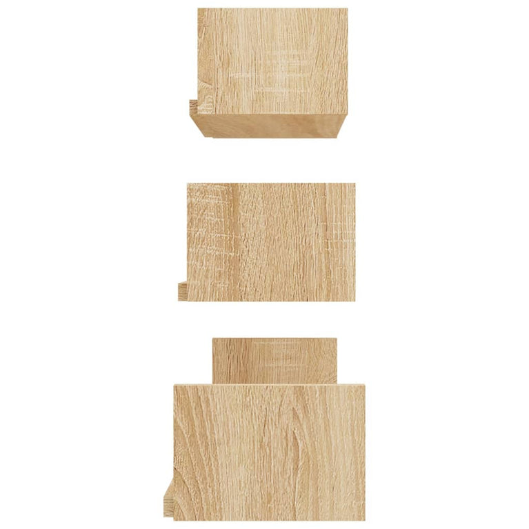 Wandschappen 3 st bewerkt hout sonoma eikenkleurig