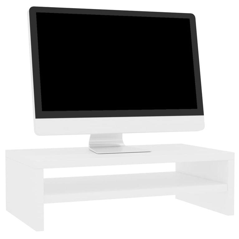 Monitorstandaard 42x24x13 cm bewerkt hout wit MeubelReus
