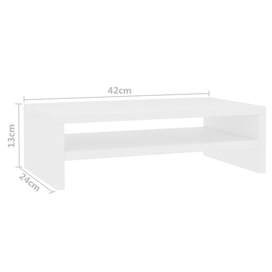 Monitorstandaard 42x24x13 cm bewerkt hout wit MeubelReus