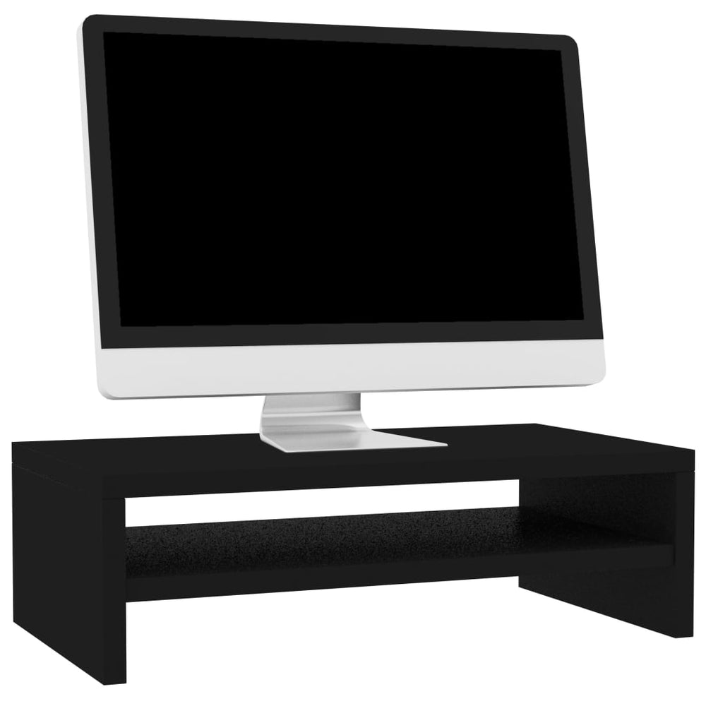 Monitorstandaard 42x24x13 cm bewerkt hout zwart MeubelReus