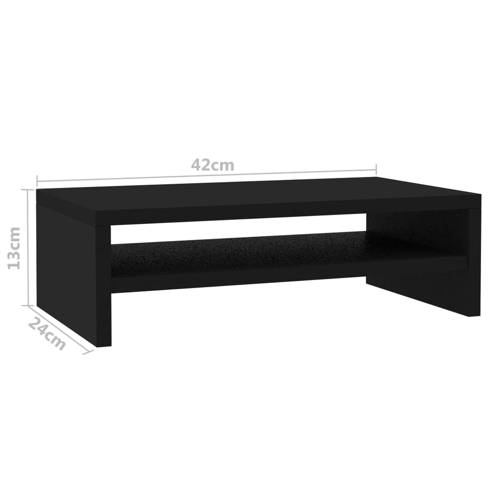 Monitorstandaard 42x24x13 cm bewerkt hout zwart MeubelReus