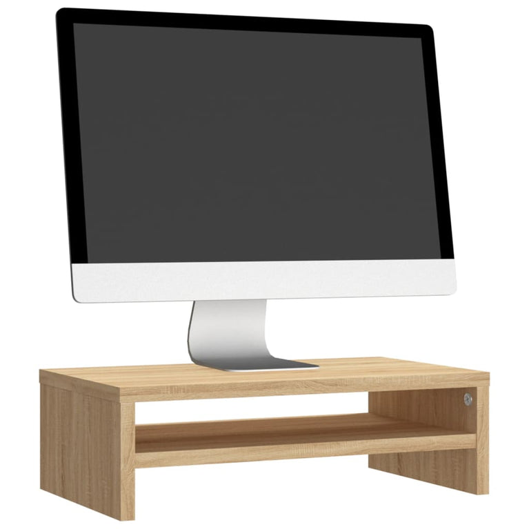 Monitorstandaard 42x24x13 cm bewerkt hout sonoma eikenkleurig MeubelReus