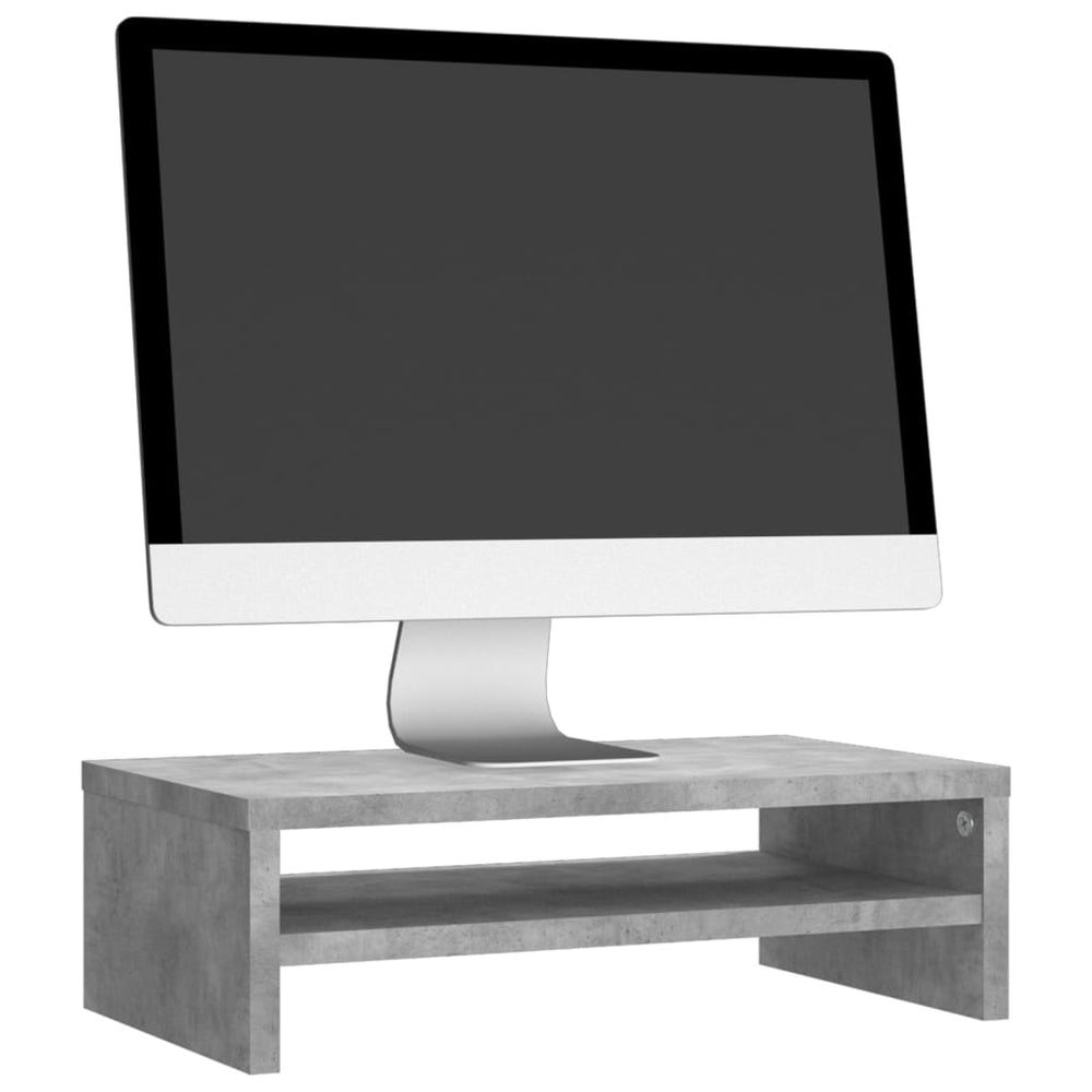 Monitorstandaard 42x24x13 cm spaanplaat betongrijs MeubelReus